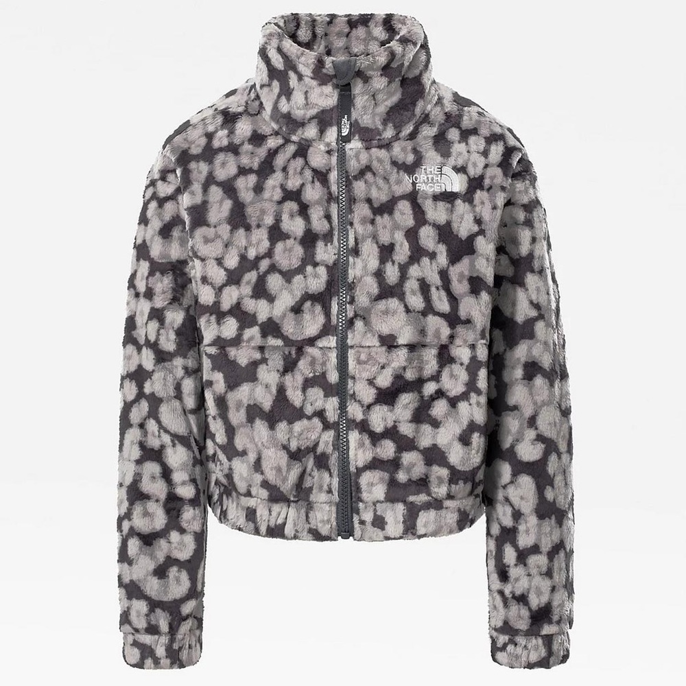 Girls grey cheetah print north face jacket!